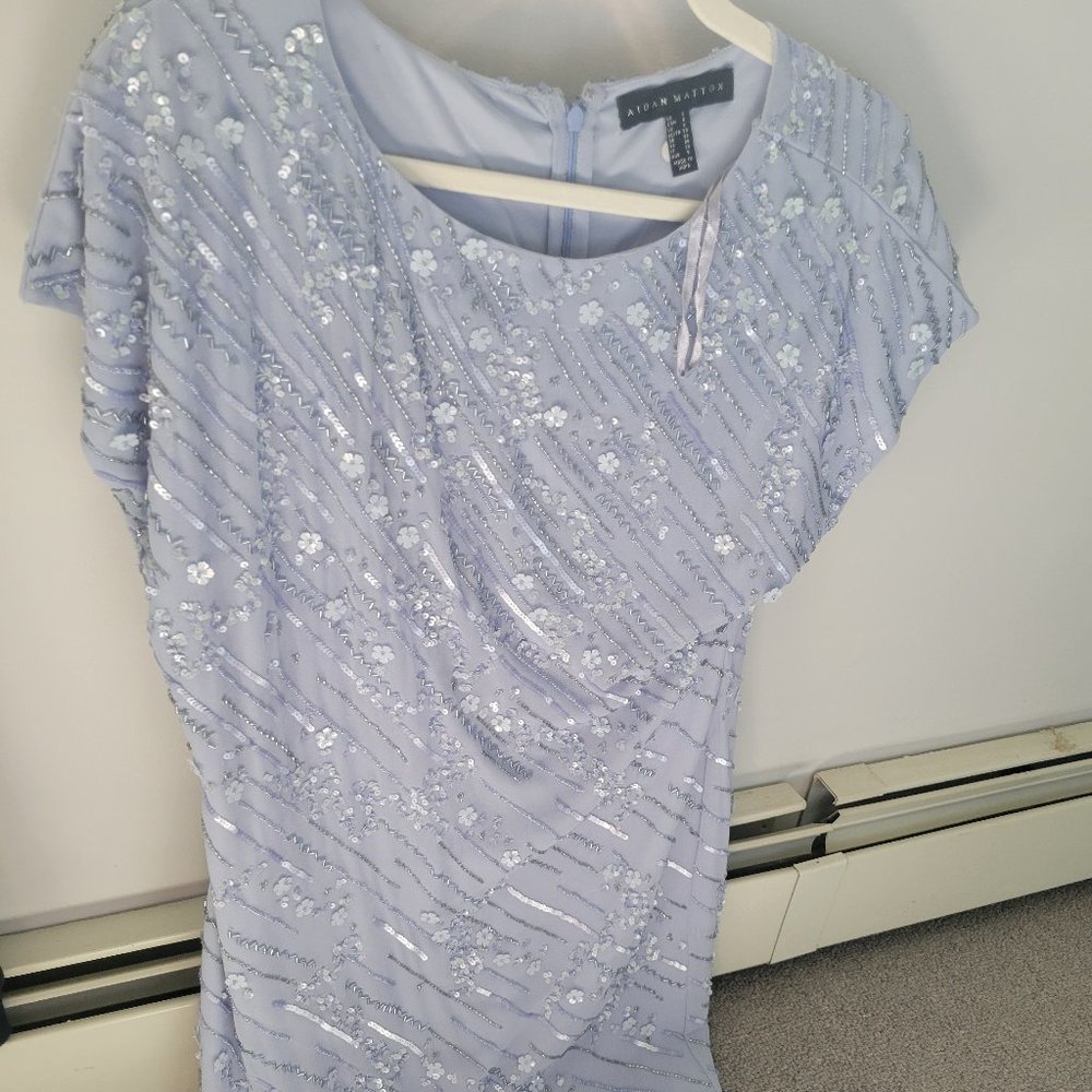 Beautiful beaded light cornflower dress